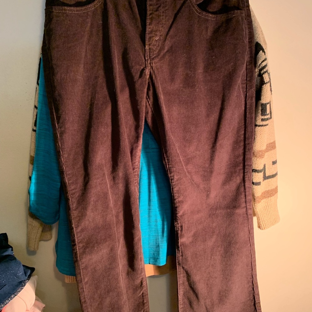 LEVI Brown Corduroy Middy Ankle Bootcut Pants